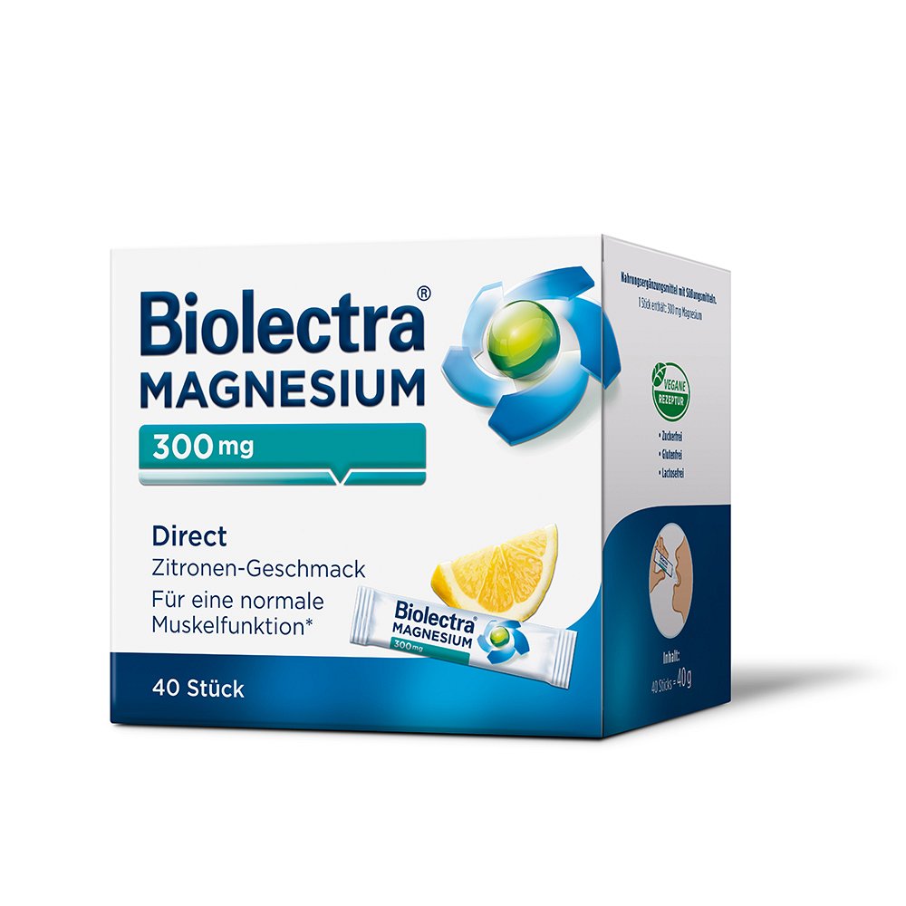 BIOLECTRA Magnesium 300 mg Direct Zitrone Sticks