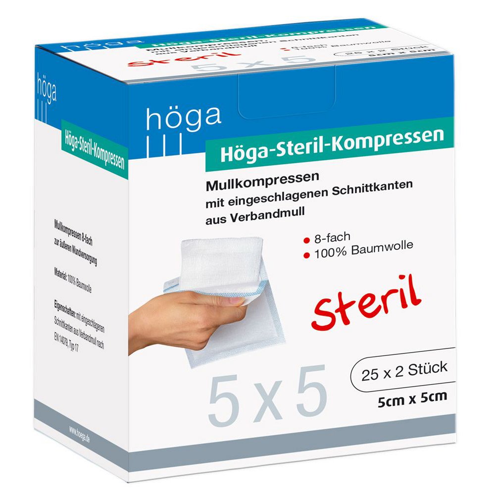HÖGA-KOMPRESSEN 5x5 cm steril 8fach