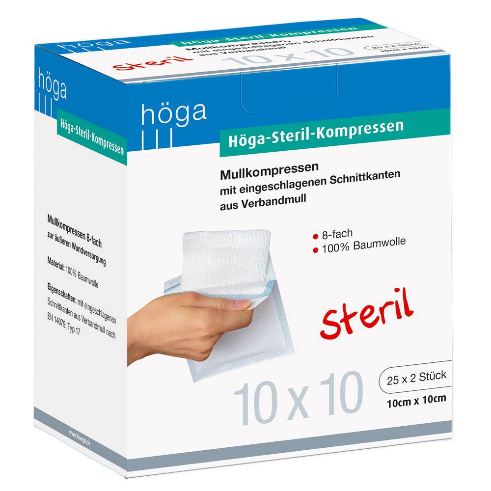 HÖGA-KOMPRESSEN 10x10 cm steril 8fach