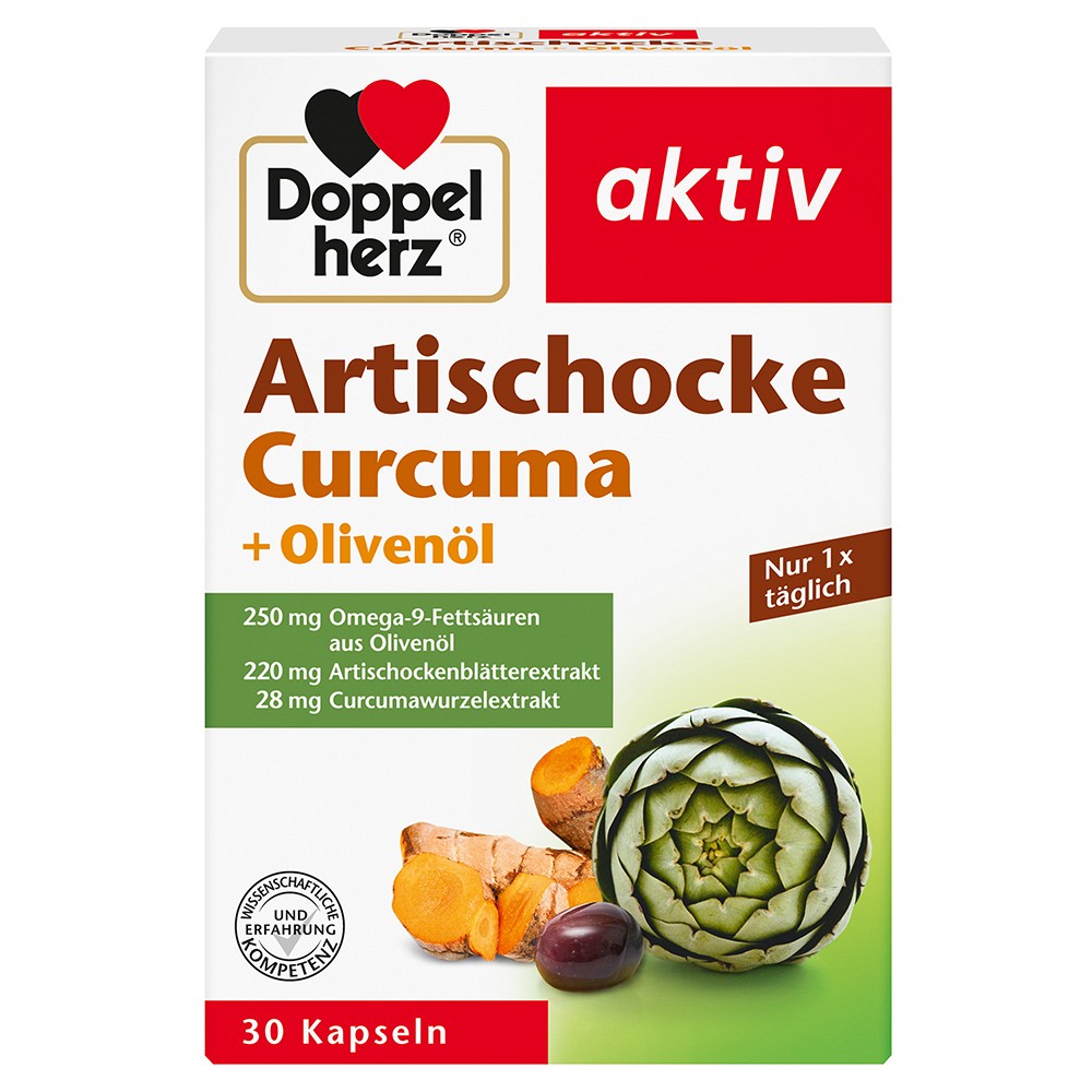 DOPPELHERZ Artischocke+Olivenöl+Curcuma Kapseln