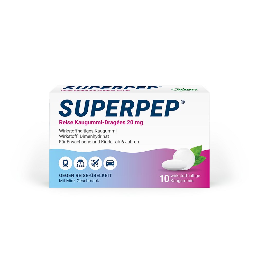 SUPERPEP Reise Kaugummi Dragees 20 mg