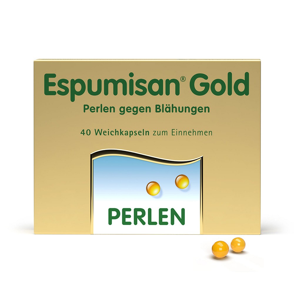 ESPUMISAN Gold Perlen gegen Blähungen