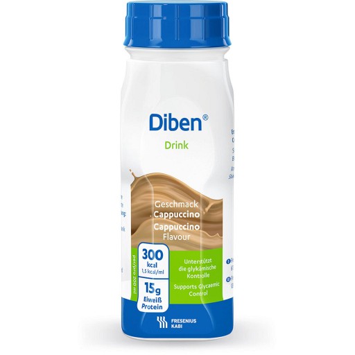 DIBEN DRINK Cappuccino 1.5 kcal/ml Trinkflasche - 4X200ml - Diabetikernahrungsergänzung