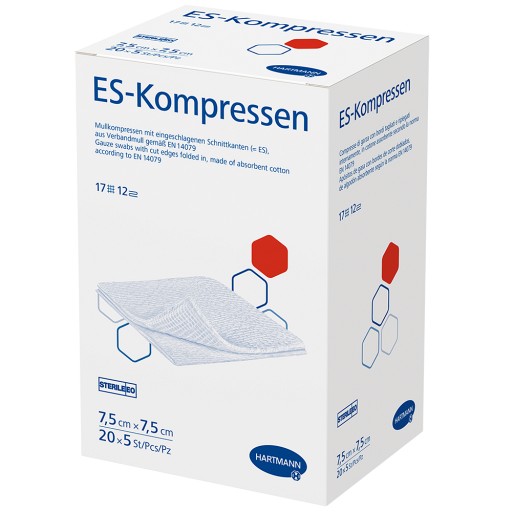 ES-KOMPRESSEN steril 7,5x7,5 cm 12fach Großpackung