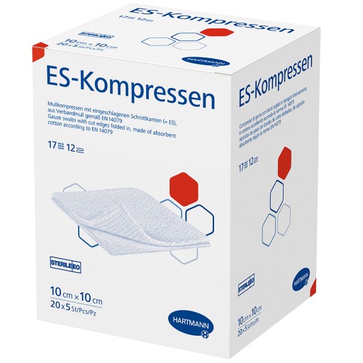 ES-KOMPRESSEN steril 10x10 cm 12fach Großpackung