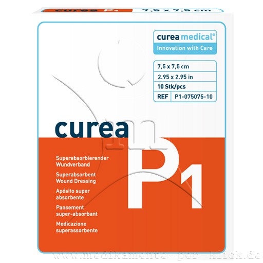 CUREA P1 superabsorb.Wundauflage 7,5x7,5 cm