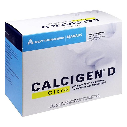 CALCIGEN D Citro 600 mg/400 I.E. Kautabletten