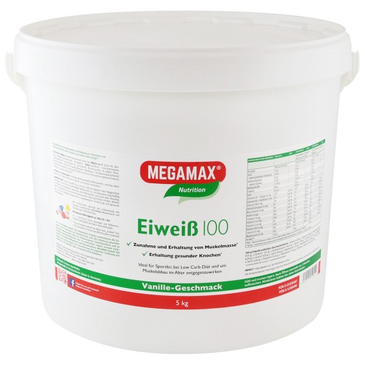 EIWEISS 100 Vanille Megamax Pulver - 5000g - Energy-Drinks