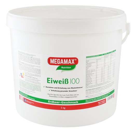 EIWEISS 100 Erdbeer Megamax Pulver - 5000g - Energy-Drinks