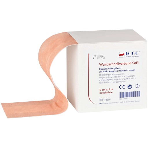 ROGG WUNDSCHNELLVERBAND soft 6 cmx5 m hautfarben - 1St