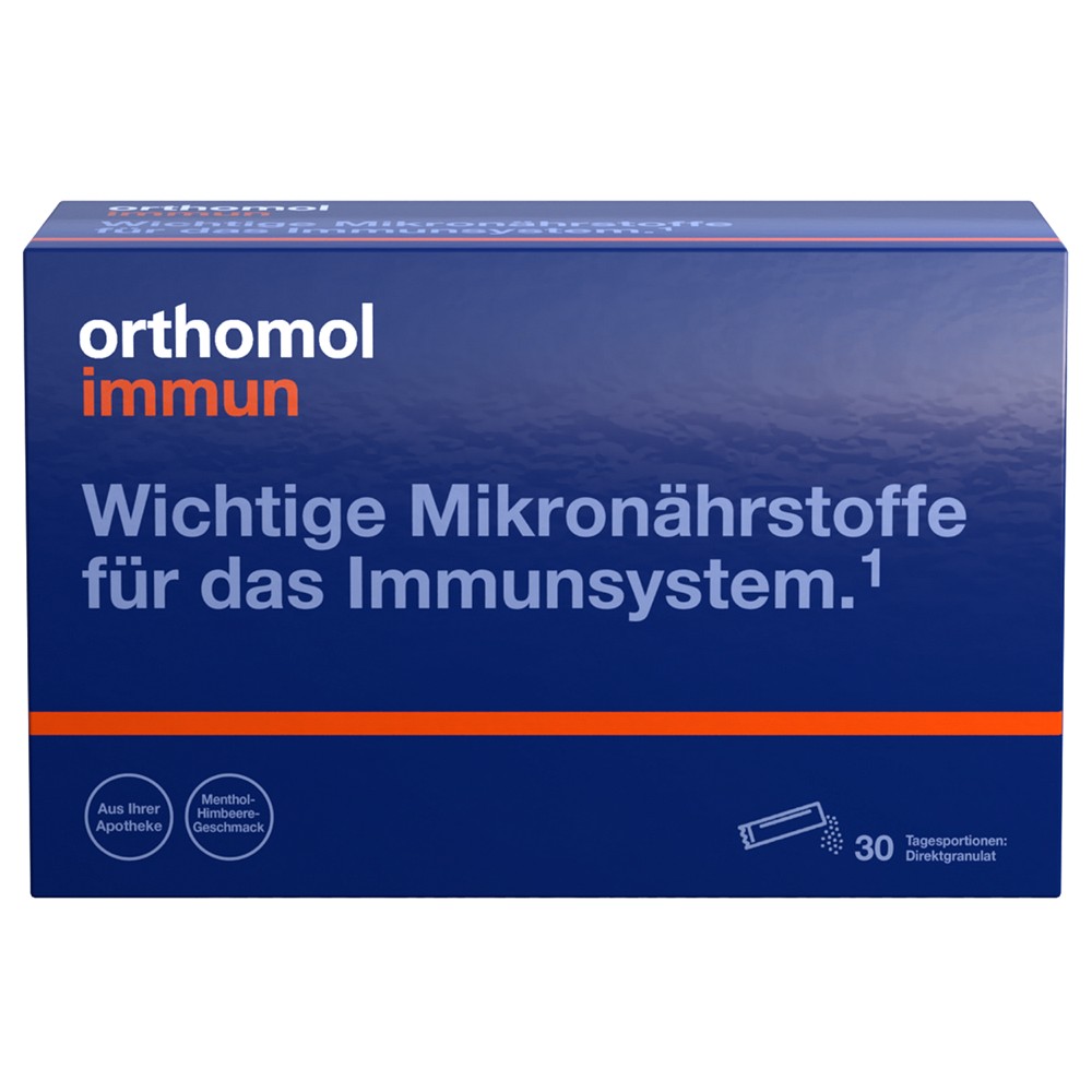 ORTHOMOL Immun Direktgranulat Himbeer/Menthol