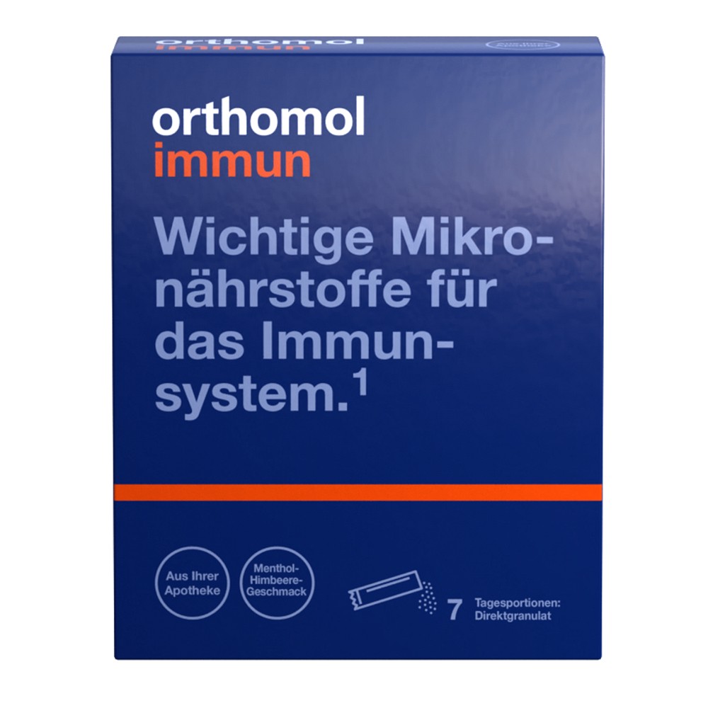 ORTHOMOL Immun Direktgranulat Himbeer/Menthol