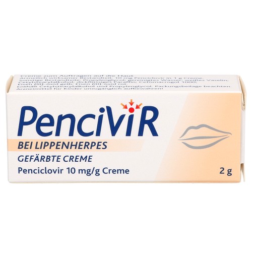 PENCIVIR bei Lippenherpes gefärbte Creme