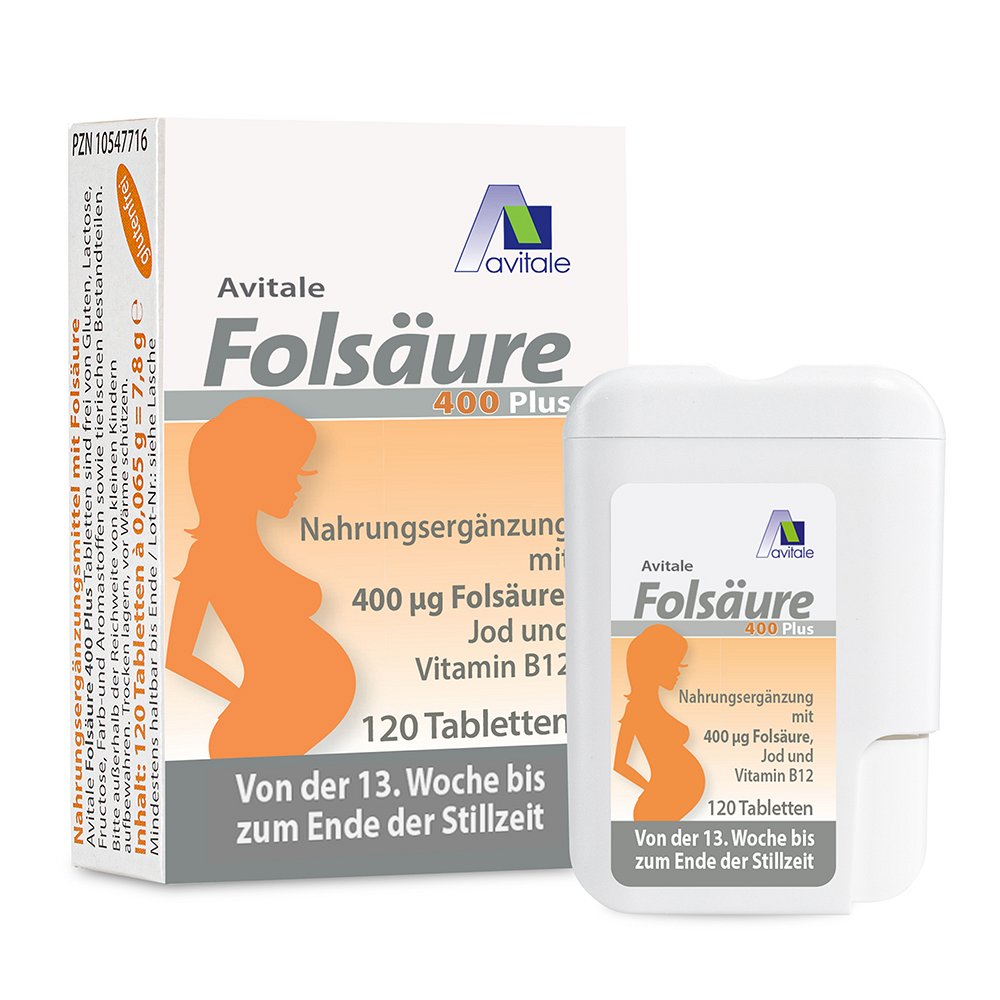 FOLSÄURE 400 Plus B12+Jod Tabletten