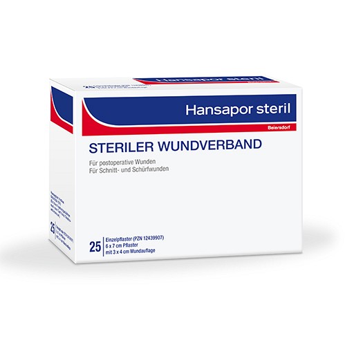 HANSAPOR steril Wundverband 6x7 cm - 25St - Sterile Pflaster