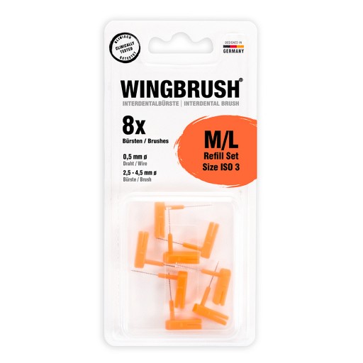 WINGBRUSH Refill-Set Interdentalb.ISO 3 med./large - 8St