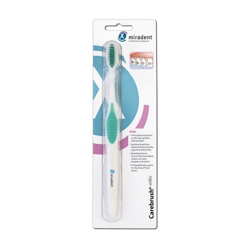 MIRADENT Carebrush ortho Zahnbürste weiß/grün - 1St - Zahn- & Mundpflege