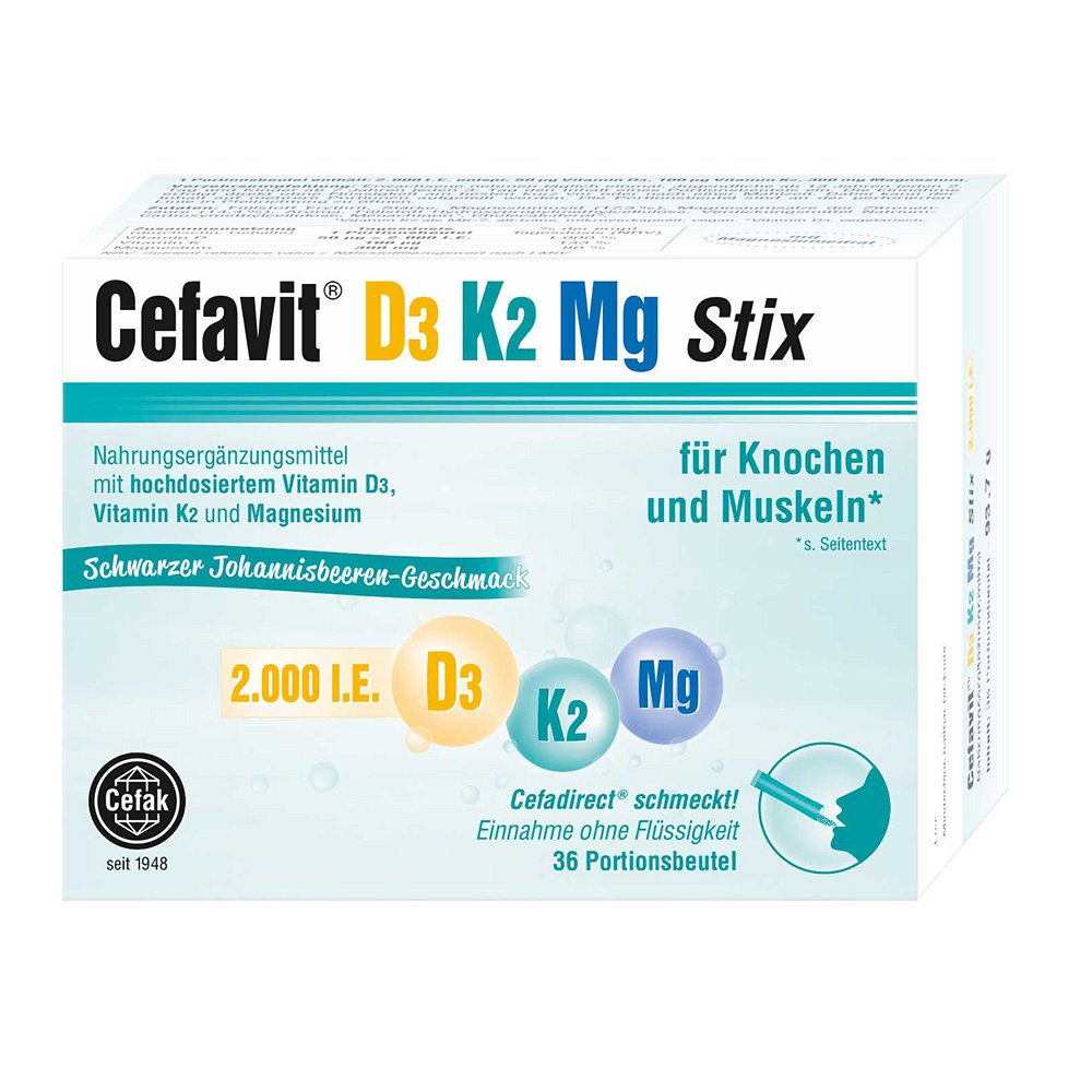 CEFAVIT D3 K2 Mg 2.000 I.E. Stix Granulat