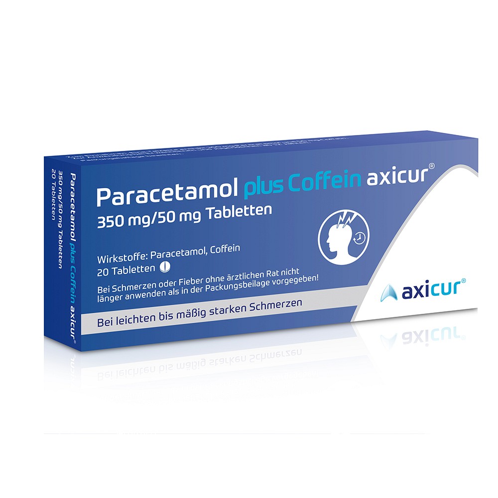 PARACETAMOL plus Coffein axicur 350 mg/50 mg Tabl. - 20St - Haus- & Reiseapotheke