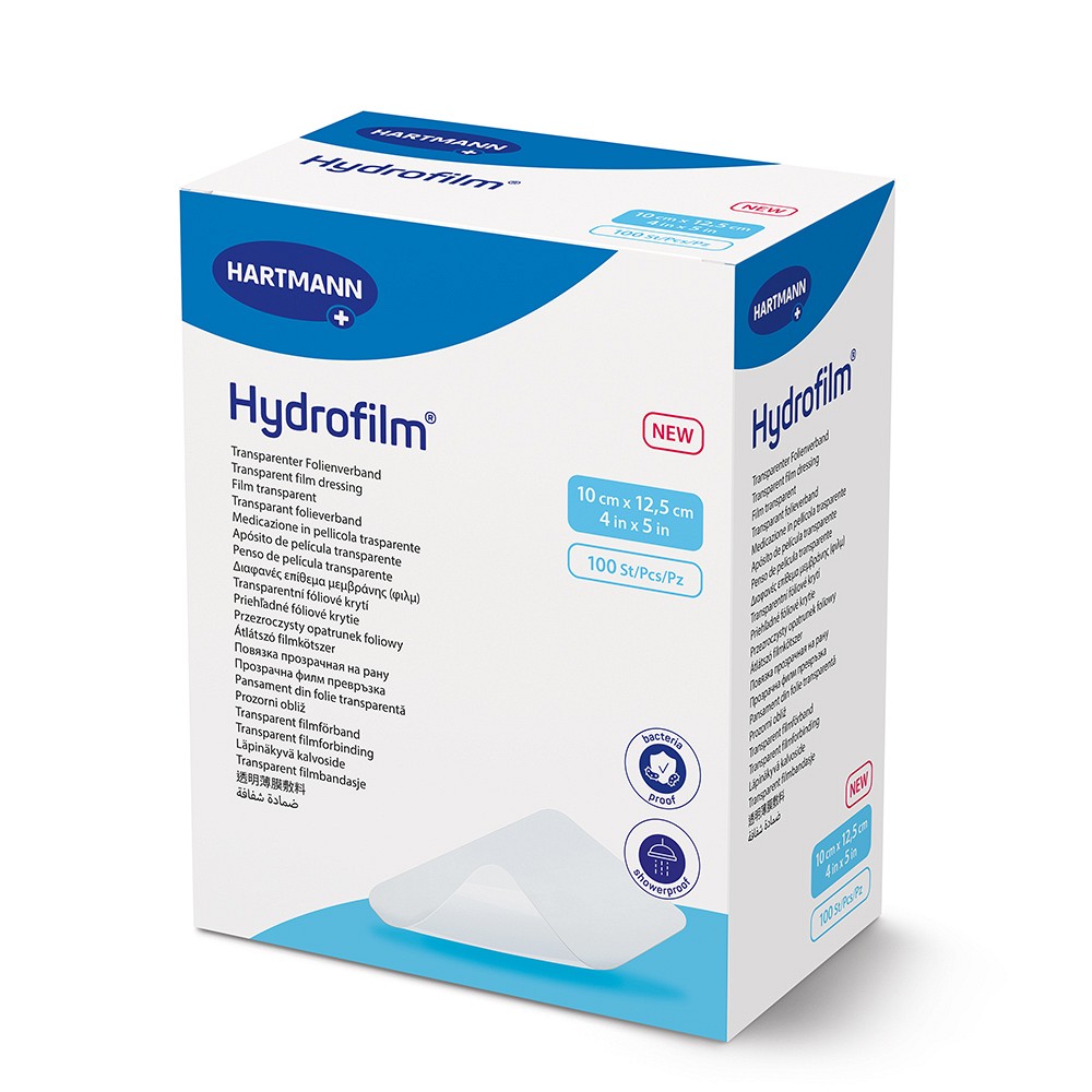 HYDROFILM transparenter Folienverband 10x12,5 cm - 100St