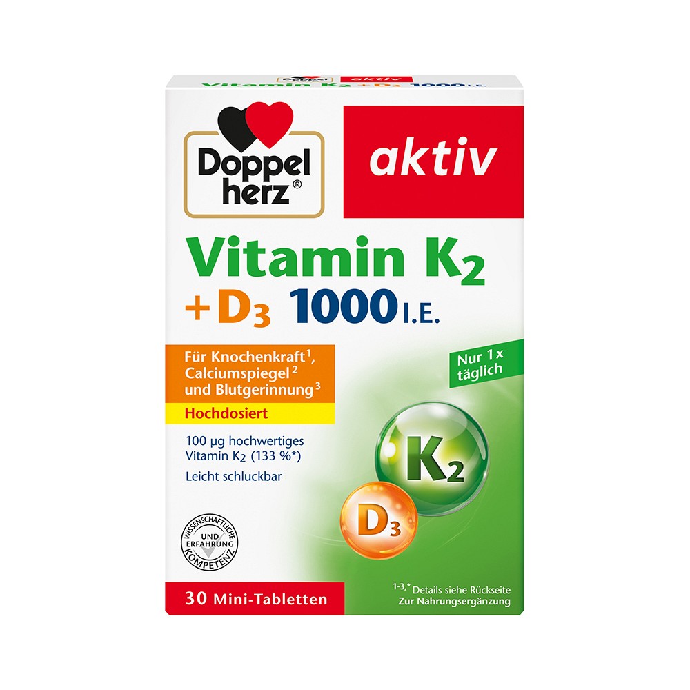 DOPPELHERZ Vitamin K2+D3 1000 I.E. Tabletten