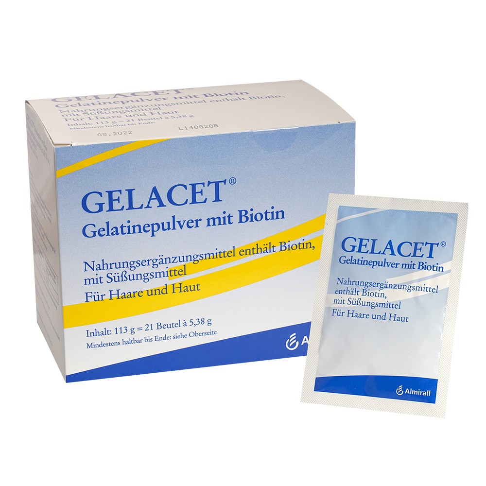 GELACET Pulver mit Biotin im Beutel