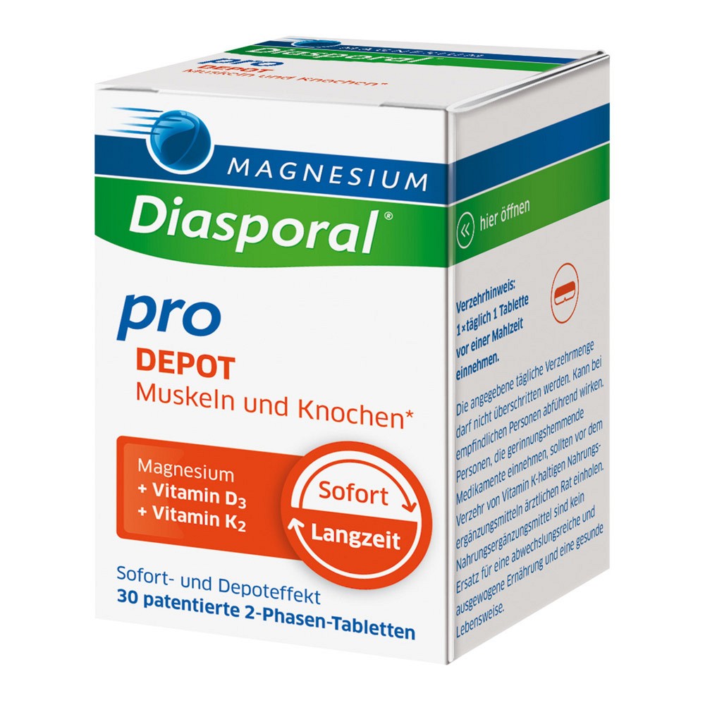 MAGNESIUM DIASPORAL pro+D3+K2 DEPOT Muskel+Kno.Tab - 30St - Wadenkrämpfe