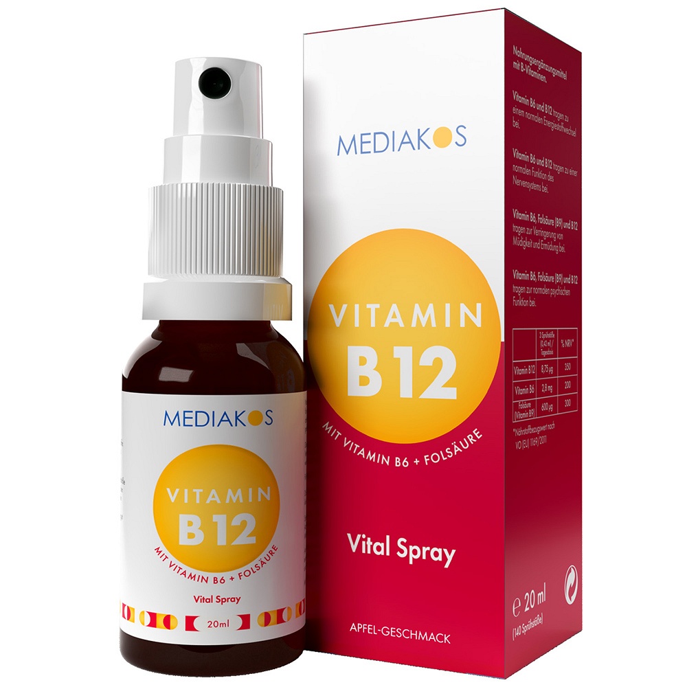 VITAMIN B12+B6+Folsäure Mediakos Vital Spray