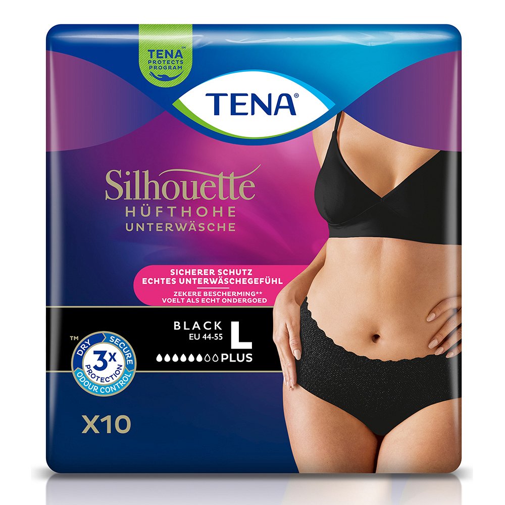 TENA SILHOUETTE Plus L black Inkontinenz Pants