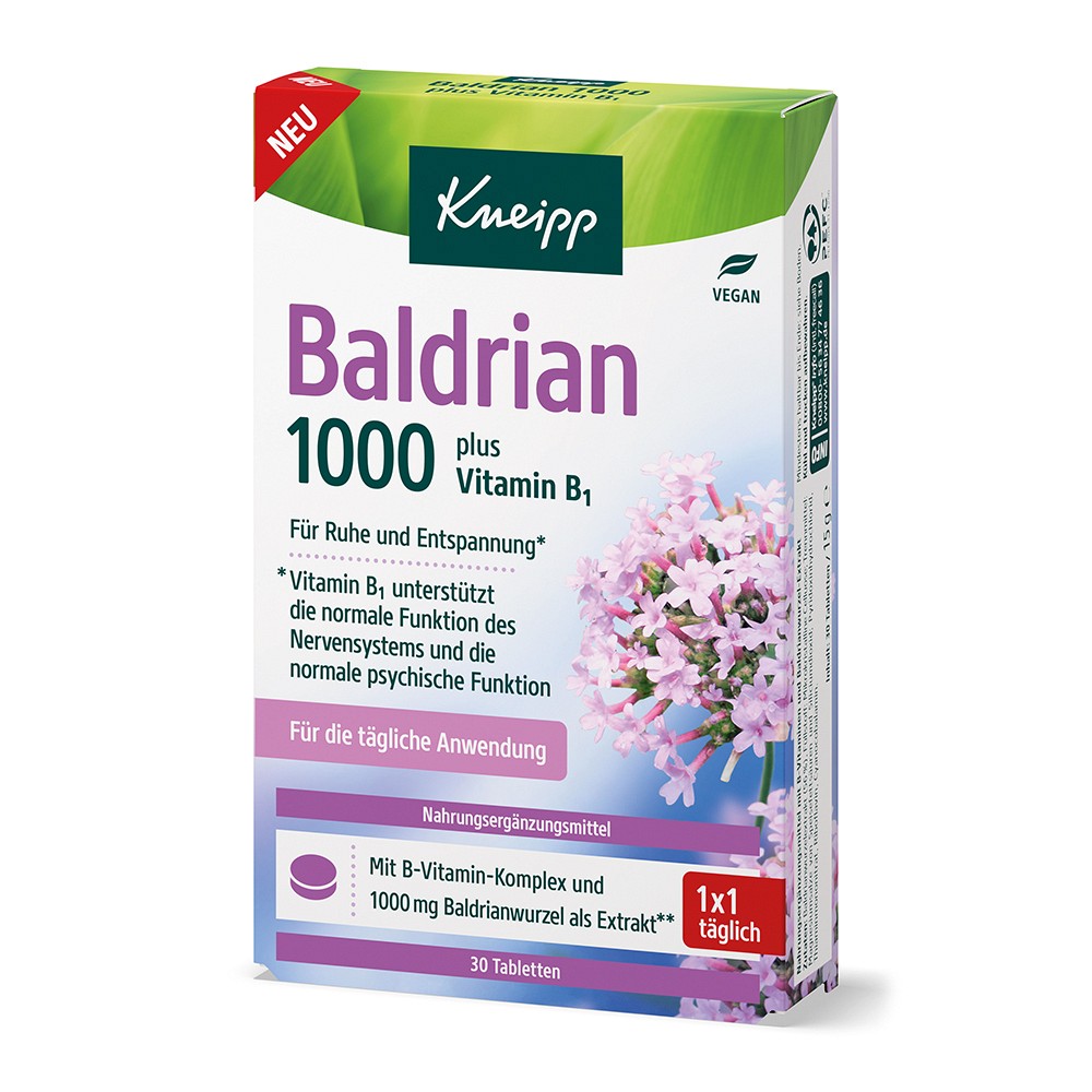 KNEIPP Baldrian 1000 mg plus Vitamin B1 Tabletten - 30St