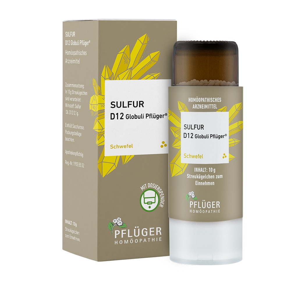 SULFUR D 12 Globuli Pflüger Dosierspender SULFUR D 12 Globuli Pflüger Dosierspender