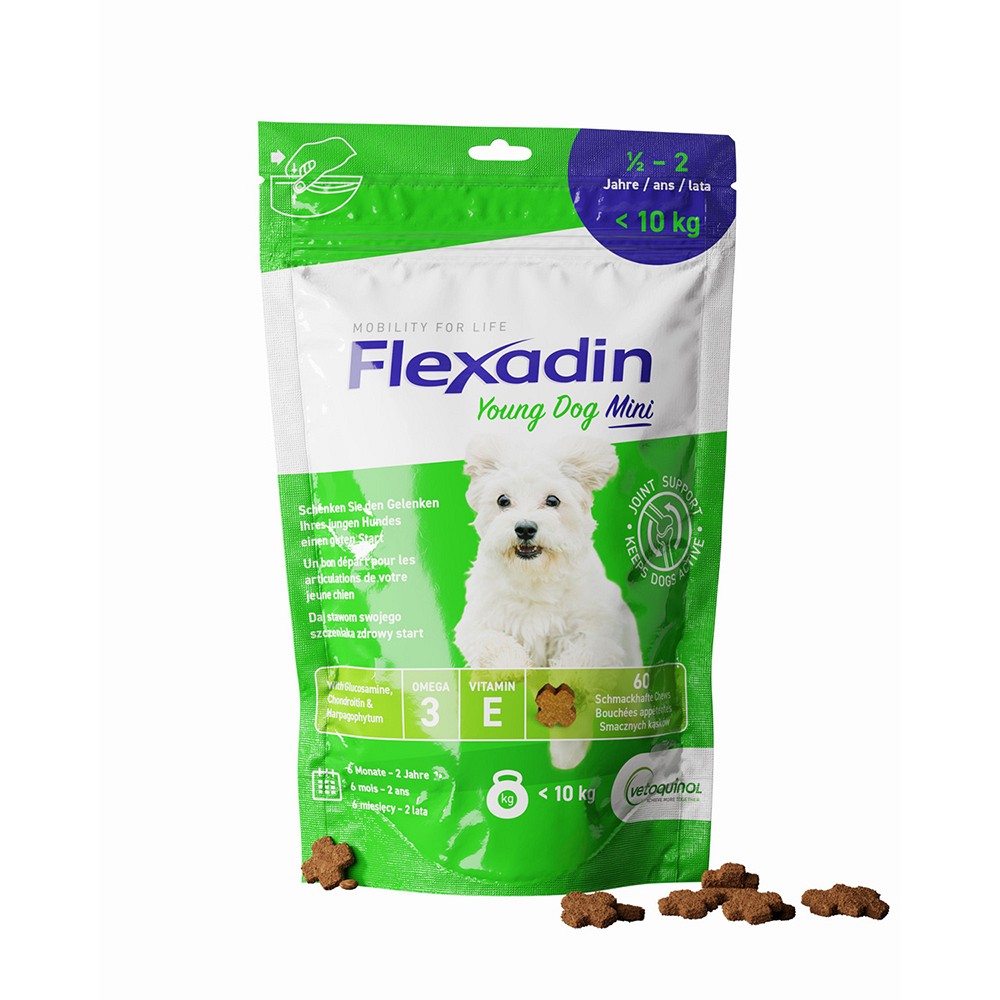 FLEXADIN Young Dog Mini Chews Erg.Futterm.f.Hunde - 1X60St - Futter & Leckerlis