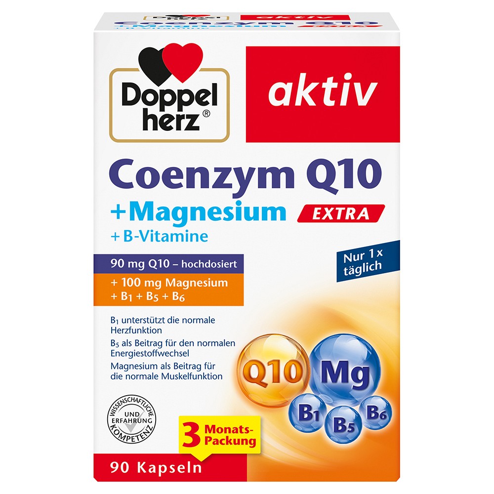 DOPPELHERZ Coenzym Q10 Extra+Magnesium Kapseln - 90St