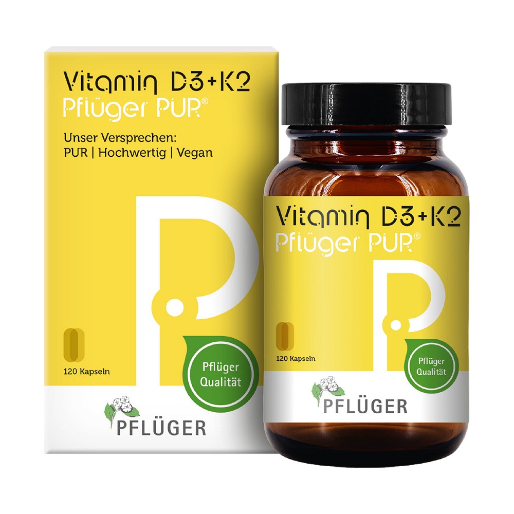 VITAMIN D3+K2 Pflüger PUR 1.000 I.E./75 µg Kapseln VITAMIN D3+K2 Pflüger PUR 1.000 I.E./75 µg Kapseln