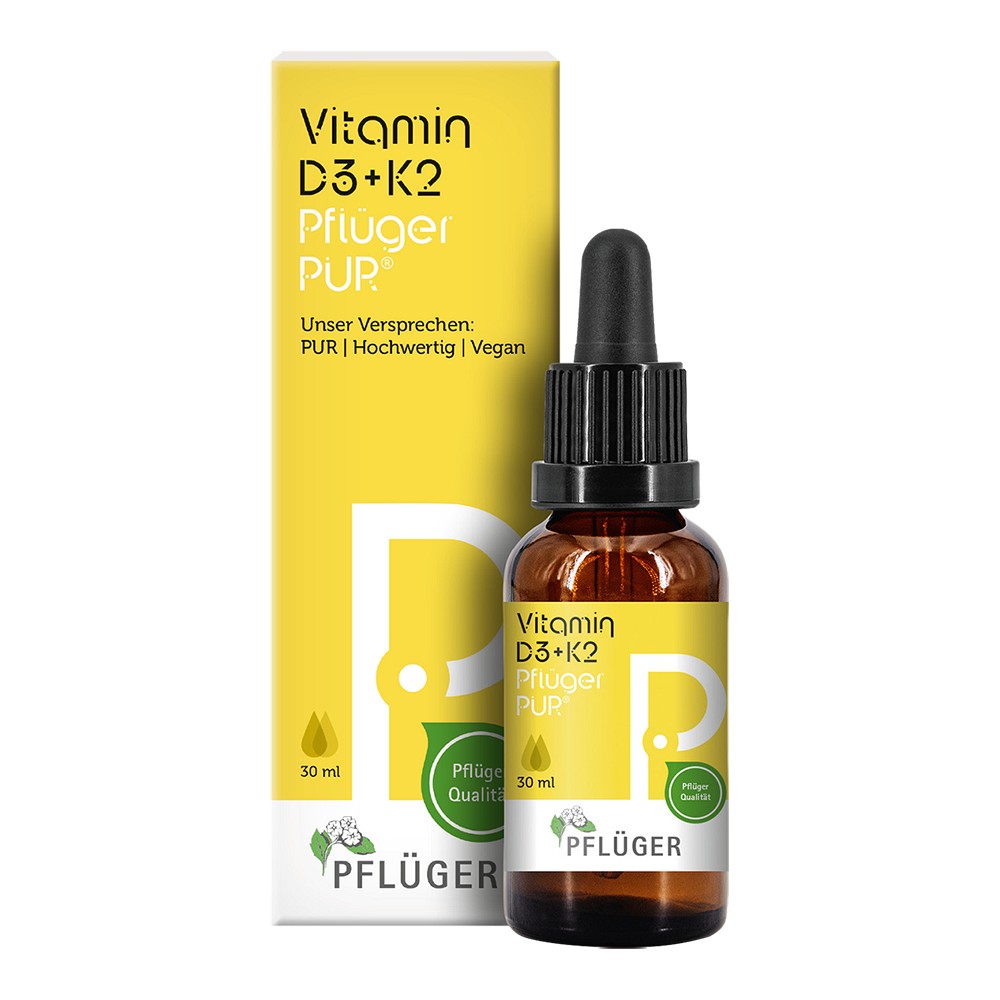 VITAMIN D3+K2 Pflüger PUR 500 I.E./25 µg Tropfen