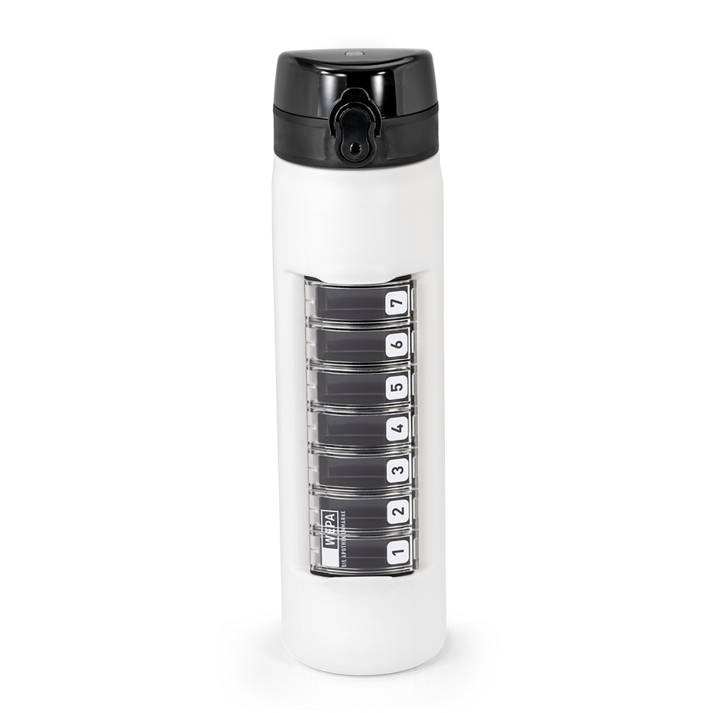 WEPA 2in1 Trinkflasche mit 1x7 Dosierer weiß