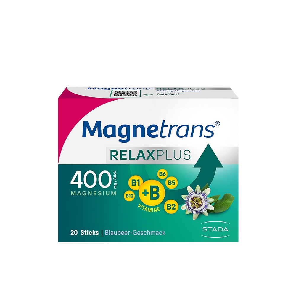 MAGNETRANS Relax+ 400 mg Granulat Sticks Blaubeere