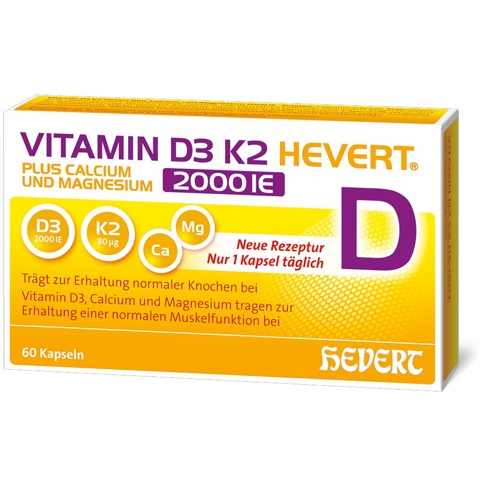 VITAMIN D3 K2 Hevert+Calcium u.Magnes.2000 IE Kps.