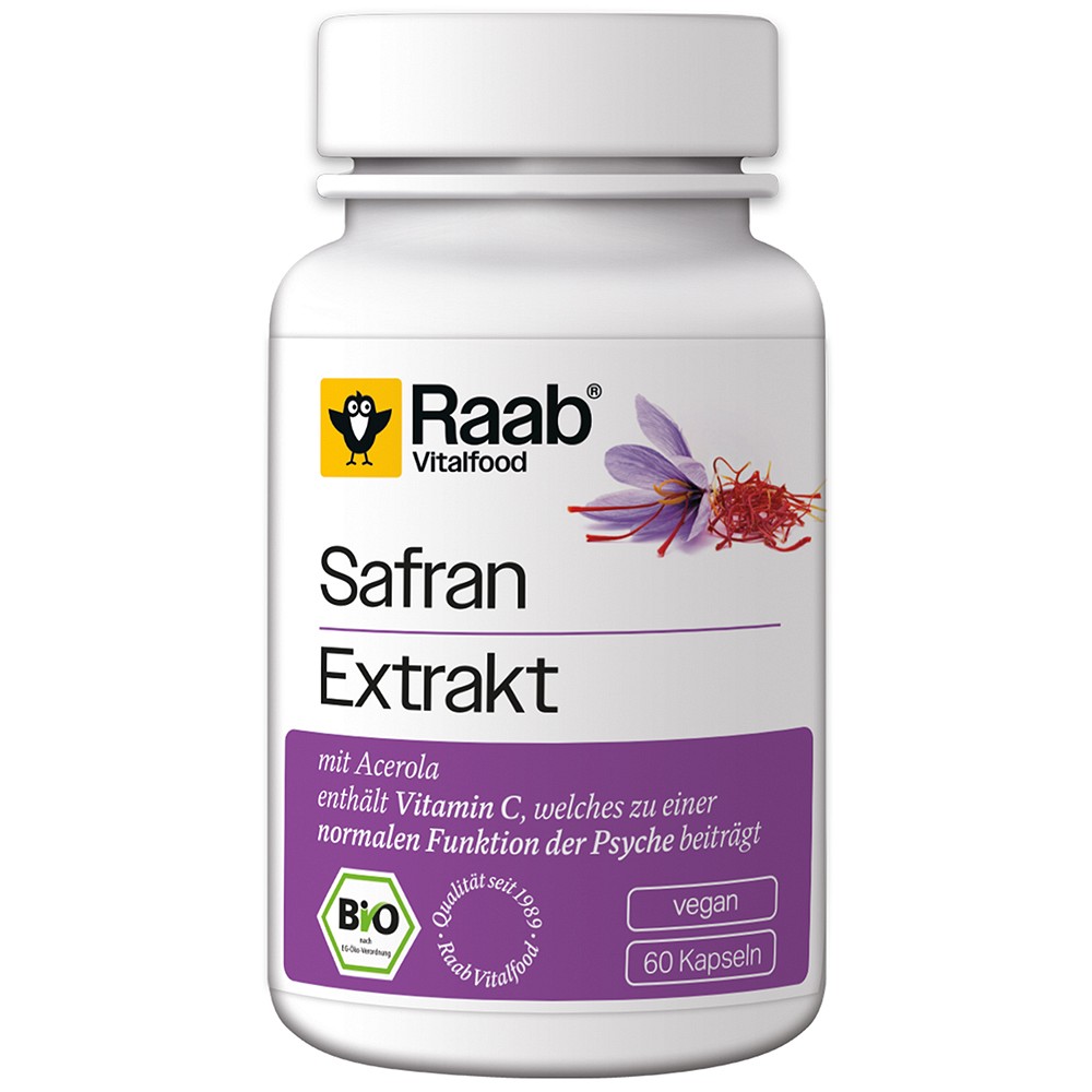 RAAB Vitalfood Safran Extrakt Bio Kapseln - 60St