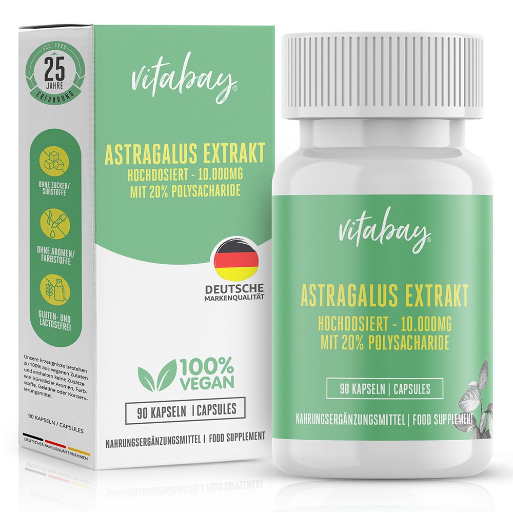 ASTRAGALUS EXTRAKT 10.000 mg hochdosiert Kapseln - 90St - Vegan