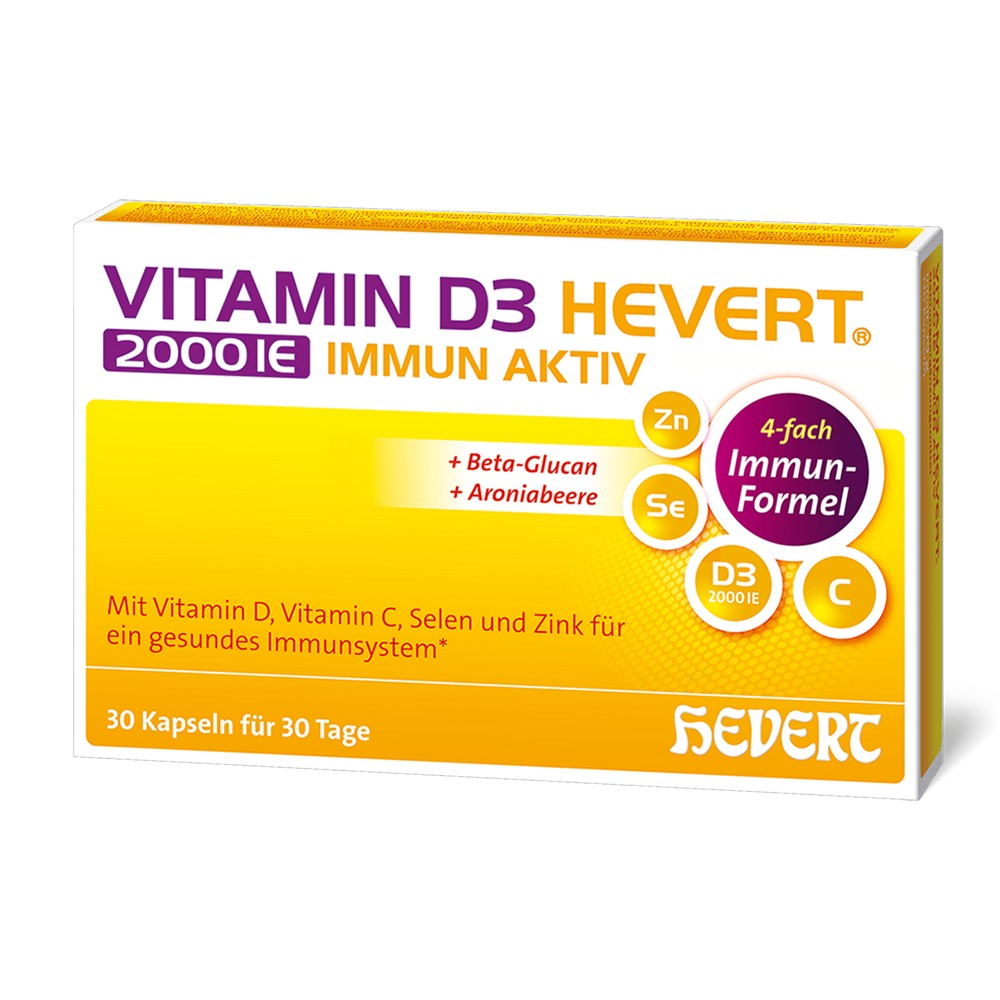 VITAMIN D3 HEVERT 2000 I.E. Immun Aktiv Kapseln VITAMIN D3 HEVERT 2000 I.E. Immun Aktiv Kapseln