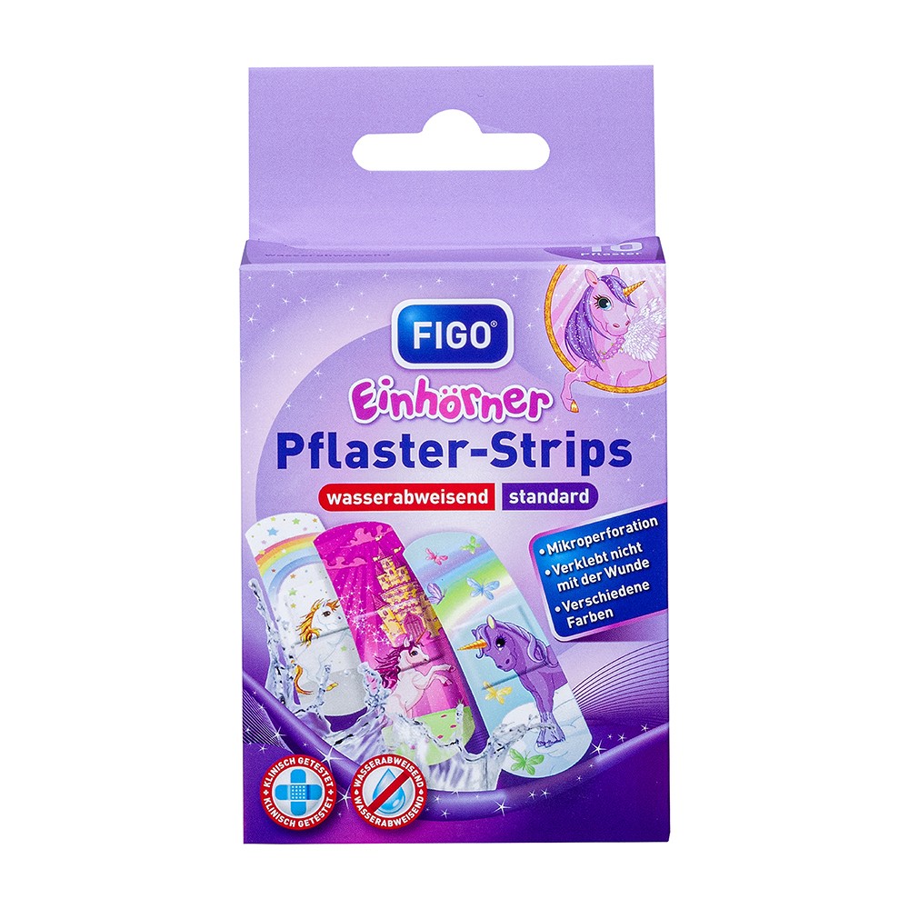 FIGO Kinderpflaster Einhörner - 10St - Erste Hilfe