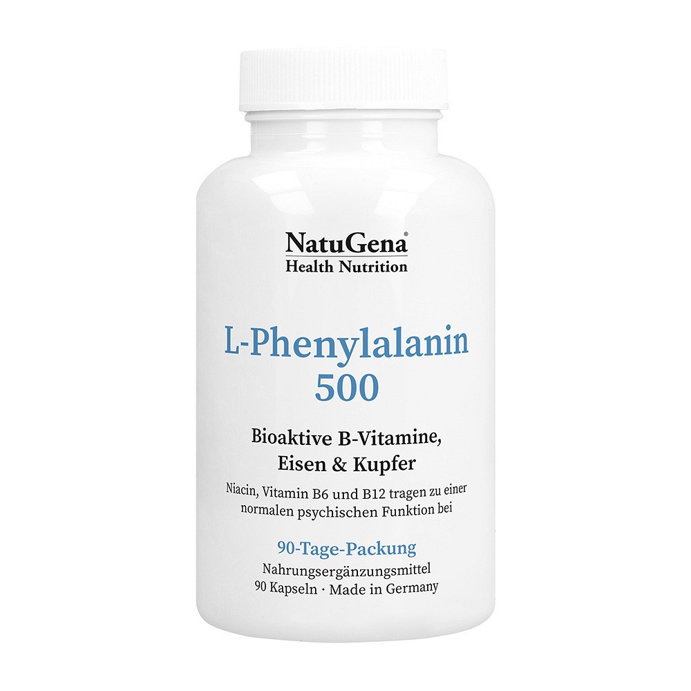 L-PHENYLALANIN 500+B-Vitamine+Eisen+Kupfer Kapseln - 90St - Schlafen & Beruhigung