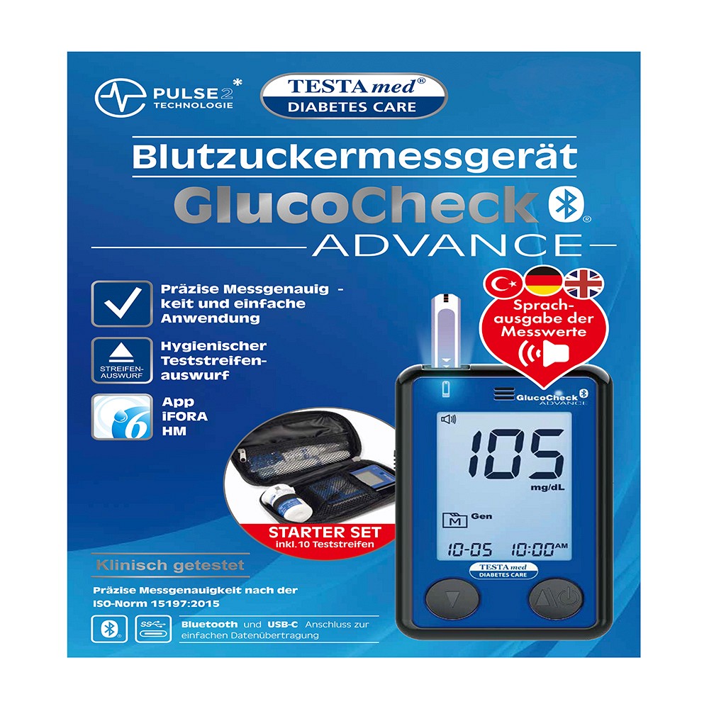 TESTAMED GlucoCheck Advance BZ MG Starterset BT - 1St