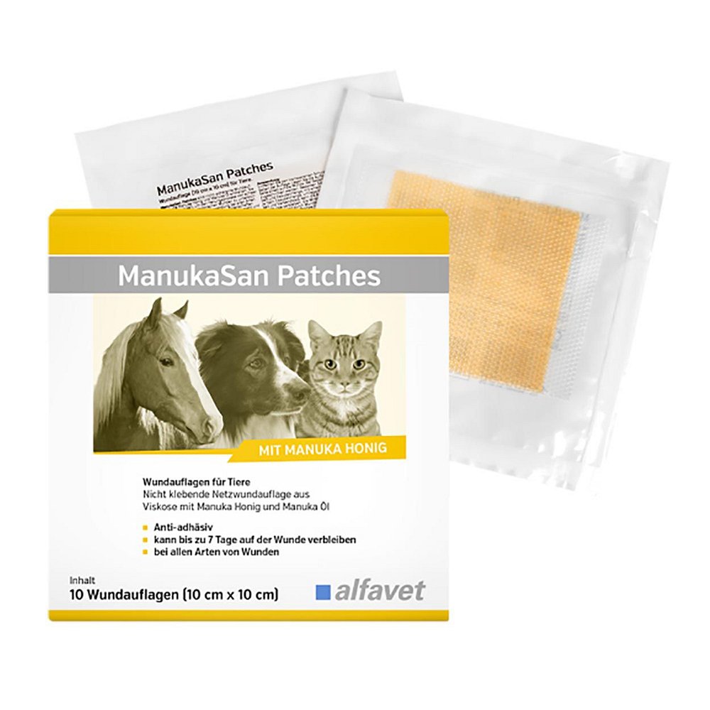 MANUKASAN Patches Wundauflagen 10x10 cm f.Tiere
