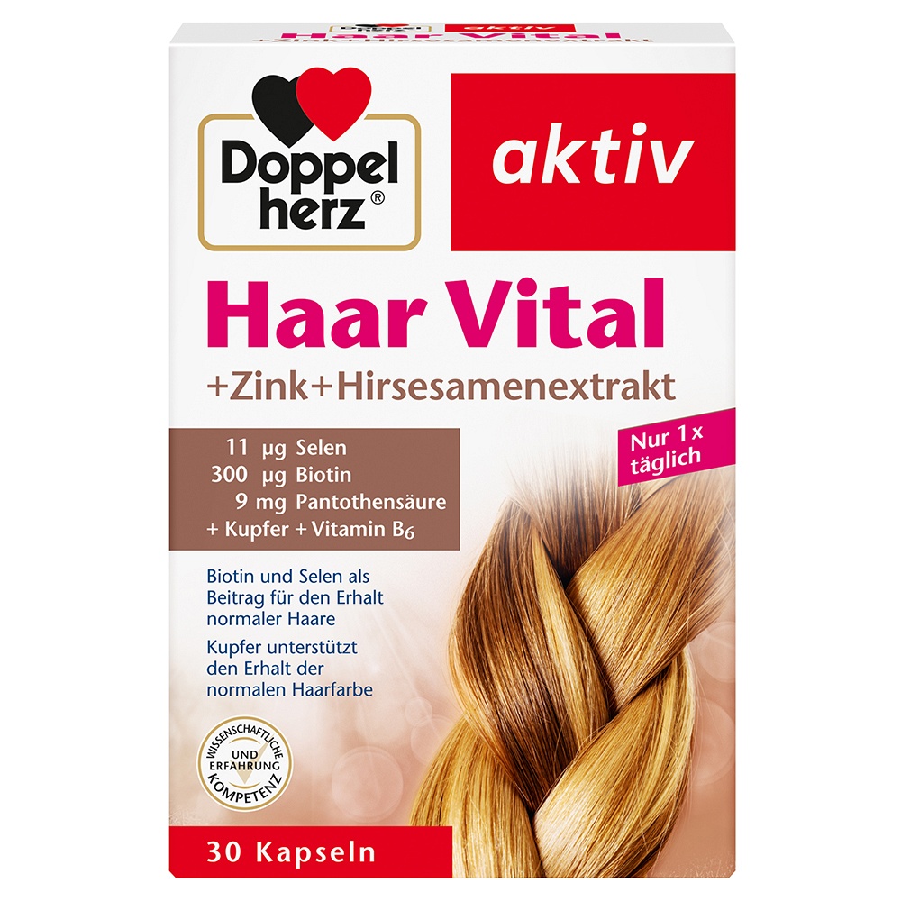 DOPPELHERZ Haar Vital+Zink+Hirse Kapseln