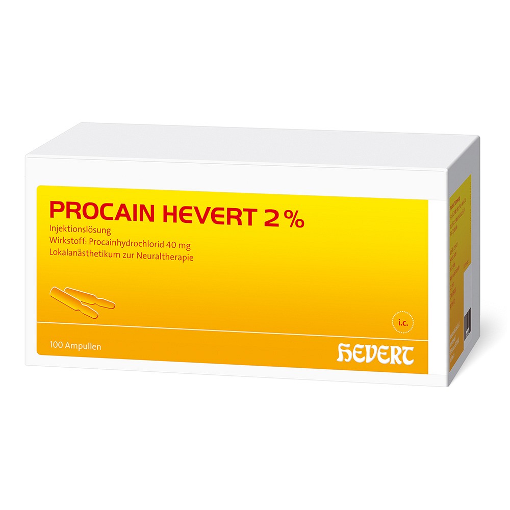PROCAIN Hevert 2% Injektionslösung Ampullen - 100X2ml - Lokalanästhetika
