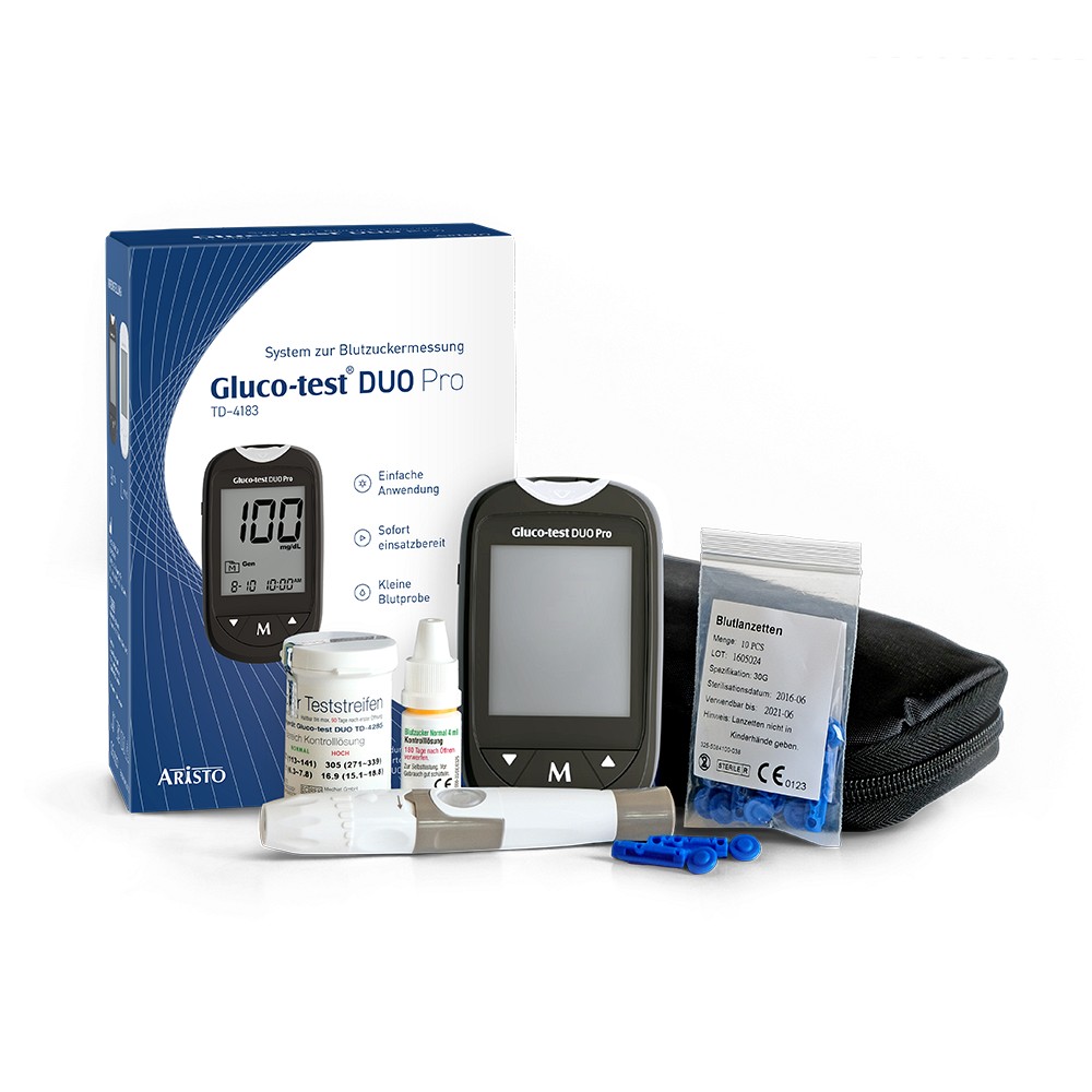 GLUCO TEST DUO Pro Set Blutzuckermessgerät mg/dl - 1St