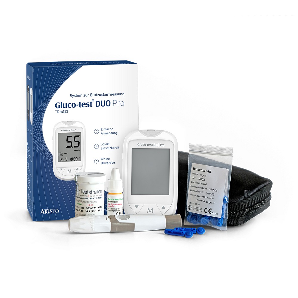 GLUCO TEST DUO Pro Set Blutzuckermessgerät mmol/l - 1St