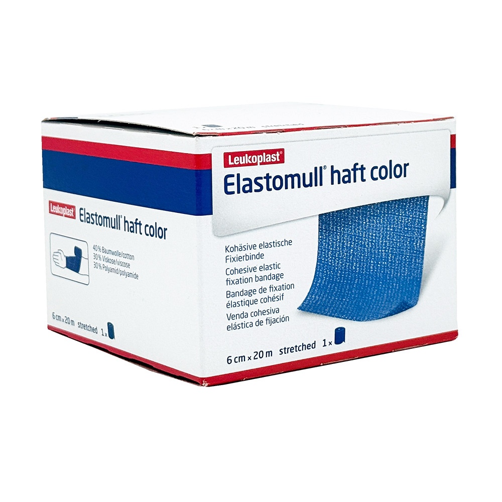 ELASTOMULL haft color 6 cmx20 m Fixierb.blau
